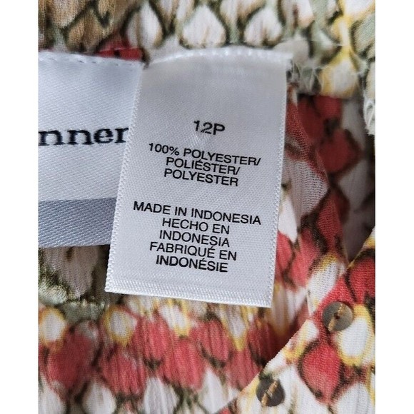 Alfred Dunner Womens Sz 12P Semi Sheer Snakeskin Pattern Keyhole Accent Top Tan - Picture 8 of 10